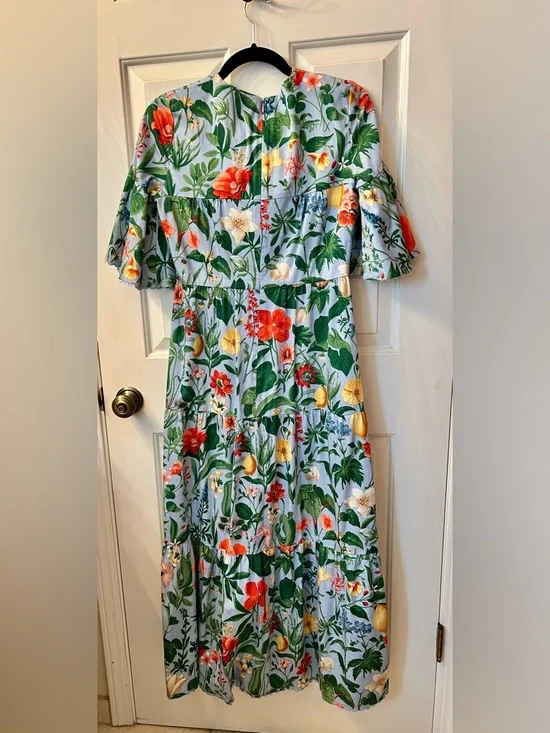 Tuckernuck Blue Blooming Botanical Ginger Dress, size small - Picture 4 of 4